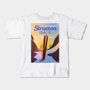 Stratton Vermont USA ski poster Kids T-Shirt